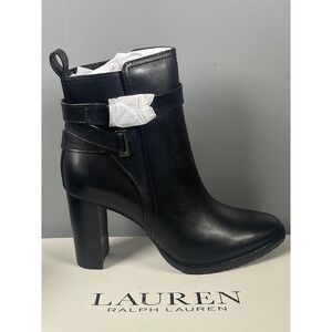 Lauren Ralph Lauren Boots Womens Size 6 Black Madisyn Ankle Booties Block Heel